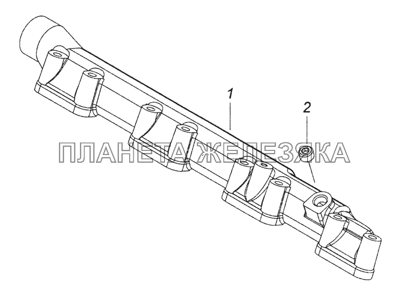 7406.13O31O1-10 Труба водяная левая КамАЗ-6520 (Euro-2, 3)